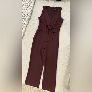 Ann Taylor Deep Burgundy Jumpsuit